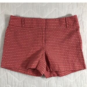 Loft Shorts Women's Size 2 Coral Pink Ivory Tan Low/Mid Rise‎ Textured